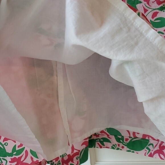 LL BEAN LOBSTER PINK GREEN COTTON SKIRT SIZE 8 PREPPY BRIGHT SUMMER BEACHY - Picture 9 of 9